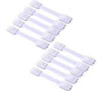 Child Safety Straps, Child Locks, 10 Pcs Child & Baby Safety Proofing for Kitchen, Cabinets and Drawers, 30 Second Install No Drilling 3M Adhesive (White)