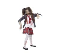 Child School Girl Zombie Halloween Fancy Dress Costume Size L A144