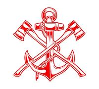Child Sea Ocean Anchor Axes Nautical Wall Decals 54x55.2cm Self Adhesive Red