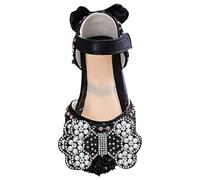 Child Shoes Girl Cute Bow Mary Jane Shoes Ballerina With Satin Ankle Tie for Wedding Birthday Kids Shoe Girl Size 10