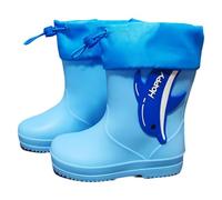 Child Shoes WelliesUnisex Children BootsWaterproof and slip rubber material Drawstring cuff design Cute cartoon patterns Lightweight outdoor rain boots (2-Blue, 7.5)