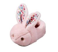 Child Slippers Infant Toddler Cute Autumn and Winter Girls Slippers Flat Bottom Soft Warm and Comfortable Solid Color Cartoon Bunny Shape Kids Slippers Size 13 (ZA-Pink, 9 Toddler)