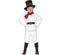 Smiffys Snowman Costume, White with Top, Trousers, Hat, Scarf, Belt & Carrot Nose, Christmas Children's Fancy Dress, Santa Dress Up Costumes