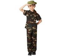 Child SOLDIER BOY ARMY Armed Forces Uniform Military Fancy Dress Costume Age 3-8