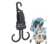 Child Stroller Hooks - Rotating Double Seat Back Hangers, Non Slip Multipurpose Organizer Clips, Car Travel Accessory, Handy Purse, Shopping, Pet Cart Holder | Versatile Stroller Walker Com