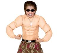Children's Super Muscle Shirt Child 158cm Costume Large 11-13 yrs (158cm) for Super Hero Fancy Dress
