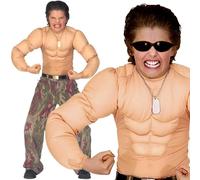 Children's Super Muscle Shirt Child 158cm Costume Large 11-13 yrs (158cm) for Super Hero Fancy Dress