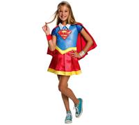 Girls Deluxe Supergirl Costume Superhero Fancy Dress DC Comics Outfit