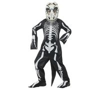 Deluxe T-Rex Skeleton Costume, Black, with Bodysuit, Tail & Mask with Lenticular 3D Print Eyes