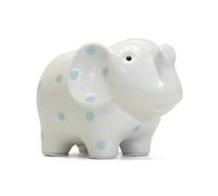 Child to Cherish Ceramic Elephant Piggy Bank for Boys, Blue Polka Dots