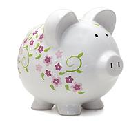 Child to Cherish Ceramic Piggy Bank for Girls, Shabby Chic