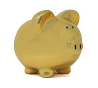 Child to Cherish Ceramic Piggy Bank, Metallic Gold