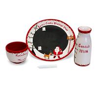 Child to Cherish Santa's Message Plate Set, Santa Cookie Plate, Santa Milk jar, and Reindeer Treat Bowl