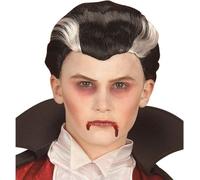 Child Vampire Wig Black White Kids Halloween Fancy Dress Hair Accessory