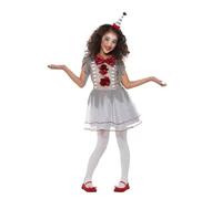 Vintage Clown Girls Fancy Dress Fun Halloween Childrens Kids Circus Costume New