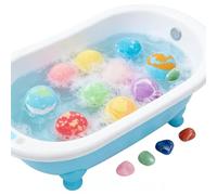 Child Water Play - Sixty Grams Effervescent Sphere, Fizzy Planet Game | Organic Natural Skin Soothing Bubble Maker Fun Bathtub Learning Session Sibling Interaction Outdoors Swimming Backyard Activity