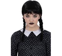 Child Wednesday Addams Gothic School Girl Wig