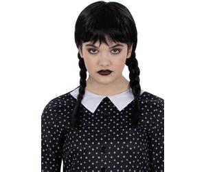 Child Wednesday Addams Gothic School Girl Wig