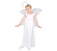 Child White Angel Fancy Dress Costume Christmas Xmas Nativity Kids Girls XL