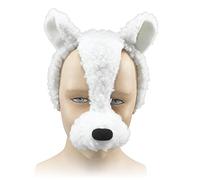 Bristol Novelty EM255 Lamb Mask with Sound | 1 Piece | White | One Size - Adult Headband, Unisex-Child, Multi-Colour