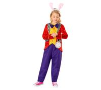 Bristol Novelty 3013495-6000 White Rabbit Costume Kids Fancy Dress, Boys, Multi, 5-6 Years
