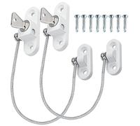 Child Window Safety Locks for UPVC/Wooden Windows 2Pcs Lockable Window Safety Restrictors upvc Window Locking Mechanism for Protection,Anti Theft-20cm Cable Length to 100mm Opening(White)
