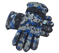 Child Winter Fleece Gloves Plus Velvet Warm Skating Ski Cycling Windproof Snow Mittens for 5-9 Years Old Kids Outdoor Sports Activities