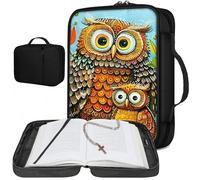 Child/Women's Bible Cover, Small Bible Cover, Church Bag Bible Protective with Handle and Zippered Back Pocket, Cute Sturdy Bible Case Holder Church for Girls Catholic Christian Gift, Cute Owl