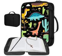 Child/Women's Bible Cover, Small Bible Cover, Church Bag Bible Protective with Handle and Zippered Back Pocket, Cute Sturdy Bible Case Holder Church for Girls Catholic Christian Gift, Cute Dinosaur
