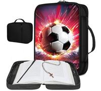 Child/Women's Bible Cover, Small Bible Cover, Church Bag Bible Protective with Handle and Zippered Back Pocket, Cute Sturdy Bible Case Holder Church for Girls Catholic Christian Gift, Soccer