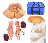 Childbirth Simulation Tools, Fetus with Umbilical Cord and Placenta, Midwifery Training Model with Carrying Bag, Anatomical Model for Childbirth Demonstration