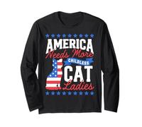 Childfree by Choice Cat Lady Funny Childless Long Sleeve T-Shirt