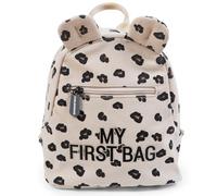 CHILDHOME, Baby Backpack, School, Kindergarten, Nursery, Two Compartments, Lunchbag/Bottle Capacity, Removable Safety Buckle, Waterproof, My First Bag, Canvas Leopard