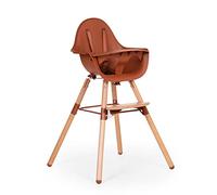 CHILDHOME, Baby/Child High Chair, Evolutive, from 6 Months up to 6 Years, Height Adjustable, 5 Point Harness, Many Accessories, Compatible with Evolu Baby Newborn Seat, Beechwood, Evolu 2, Terracotta