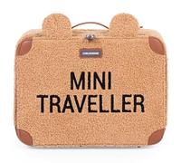 Childhome Children's Weekend Suitcase, Cabin Size, Compact, Solid, Carry Handle, Name Label, Design, Soft Material, Mini Traveller, Brown Teddy