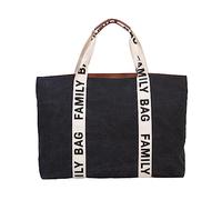 CHILDHOME Family Bag, Black, Large Capacity, Detachable Pouch Included, Unisex-Kids, Handbag, Bag, Signature Collection