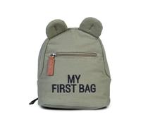 CHILDHOME, Baby Backpack, School, Kindergarten, Nursery, Two Compartments, Lunchbag/Bottle Capacity, Removable Safety Buckle, Waterproof, My First Bag, Canvas kaki