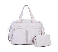 CHILDHOME, Mellow Baby Changing Bag - All-in-One Padded Nursery Bag, Multiple Compartments, Insulated Pouch, Wipes Pocket, Accessories Included, Beige