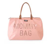 Childhome, Mommy Bag, Changing Bag, Maternity, Travel Bag, Large Capacity, Changing Mat, Adjustable Shoulder Strap, Compartmentalised, Insulated Pocket, Suitcase Pocket, Gold/pink