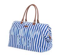 CHILDHOME, Mommy Bag, Changing Bag, Maternity, Travel Bag, Large Capacity, Changing Mat, Adjustable Shoulder Strap, Compartmentalised, Insulated Pocket, Suitcase Pocket, Blue Stripes
