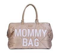 CHILDHOME, Mommy Bag, Changing Bag, Maternity, Travel Bag, Large Capacity, Changing Mat, Adjustable Shoulder Strap, Compartmentalised, Insulated Pocket, Suitcase Pocket, Padded Beige
