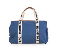 Childhome Mommy Bag Signature, Blue, Large Capacity, Changing Mat, Adjustable Shoulder Strap, Compartment, Insulated Pocket, Suitcase Passage, Women's Diaper Bag