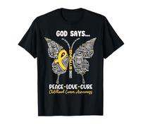 Childhood Cancer Awareness Butterfly Ribbon Kids Support T-Shirt