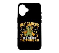Childhood Cancer Awareness Survivor Wrong Kid Dino Support Case for iPhone 16
