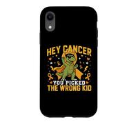 Childhood Cancer Awareness Survivor Wrong Kid Dino Support Case for iPhone XR