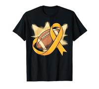 Childhood Cancer Football Yellow Gold Ribbon Awareness Value Graphic T-Shirt