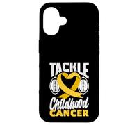 Childhood Cancer Tackle Football Gold Ribbon Awareness Case for iPhone 16