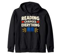 Childhood Literacy Awareness Reading Saves Lives Reader Zip Hoodie