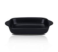 CHILDIKE Matte Ceramic Small Baking Dish, Rectangular Bakeware with Double Handle, Roasting Lasagna Pan, 19 x 13 cm, Black