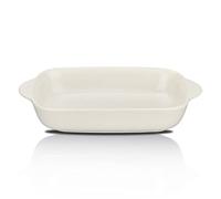 CHILDIKE Matte Ceramic Small Baking Dish, Rectangular Bakeware with Double Handle, Roasting Lasagna Pan, 19 x 13 cm, White
